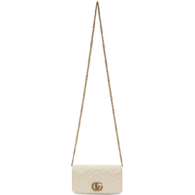 Gucci White Gg Marmont 2.0 Bag