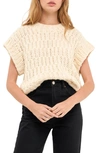 English Factory Chunky Cap Sleeve Sweater In White