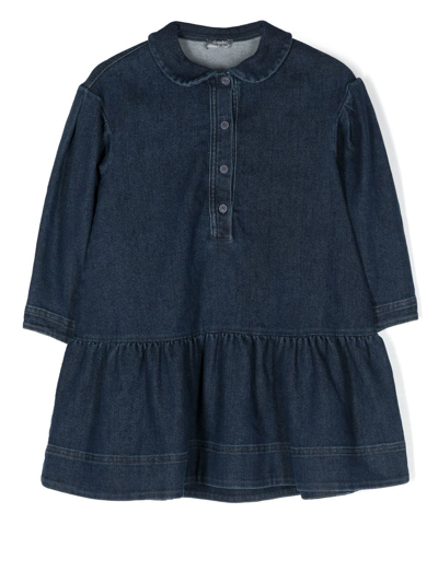 Il Gufo Kids' Balloon Sleeve Denim Dress