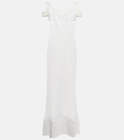 Jacquemus La Robe Camargue V-neck Gown In Off-white