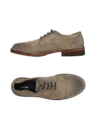 Diesel Laced Shoes In Khaki