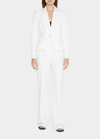 Veronica Beard Judy Flared Pintuck Suit Pants In Off-white