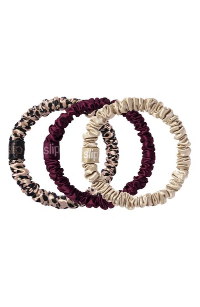 Slip Pure Silk 3-pack Skinny Scrunchies In Wild Rose