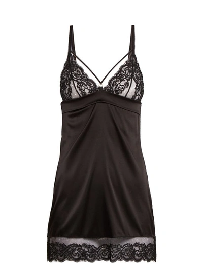 Coco De Mer Seraphine Silk-blend Slip In Nero