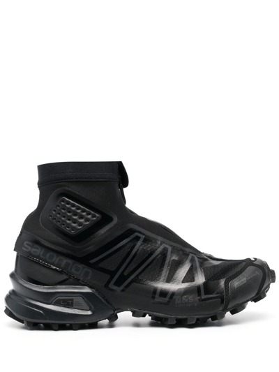 Salomon Snowcross Rubber-trimmed Mesh High-top Sneakers In Black