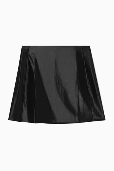 Cos Satin Mini Skirt In Black