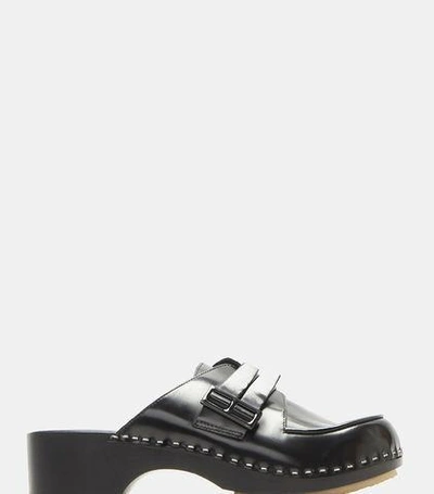 Adieu Type 113 Buckled Leather Clogs In Black