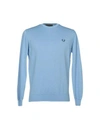 Fred Perry Sweater In Sky Blue