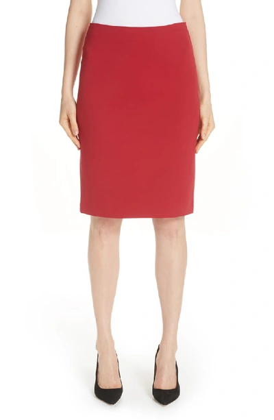 Emporio Armani Milano Jersey Knee-length Pencil Skirt, Red