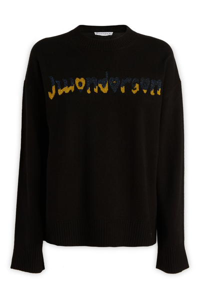 Jw Anderson X Run Hany Logo-embellished Jumper In Black