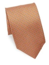 Ferragamo Silk Gancini Tie In Orange