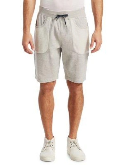 Madison Supply Two-tone Sweat Shorts In Light Heather Grey