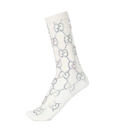 Gucci Sequinned Socks In White