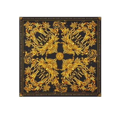 Versace Jeans Couture Barocco-print Foulard Scarf In Black | ModeSens