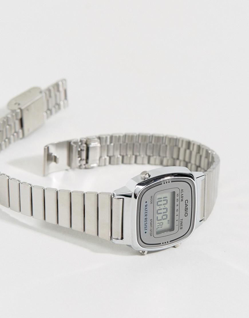 casio mini silver watch