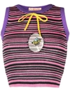 Cormio Striped Knitted Top In Pink