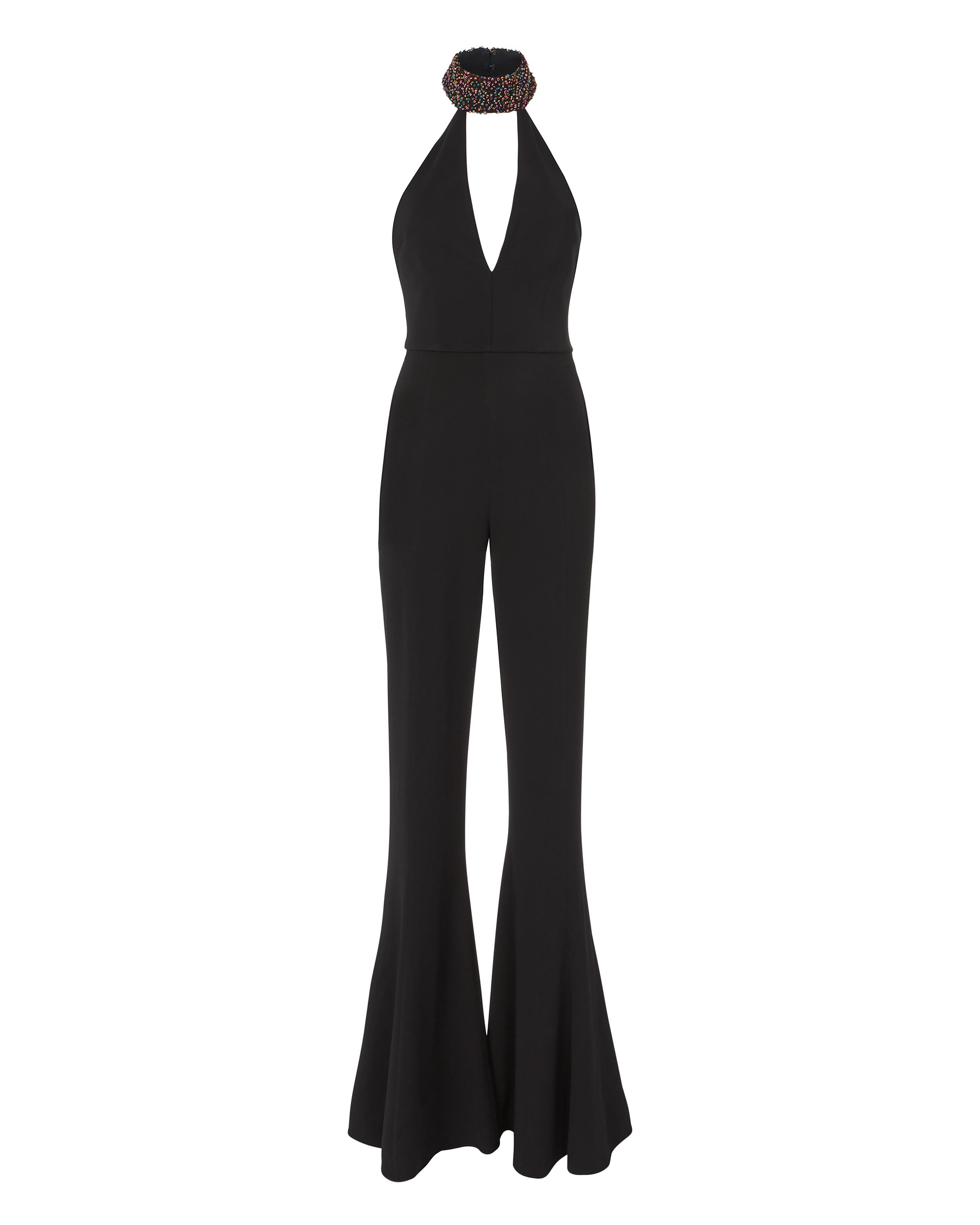 halter flared jumpsuit