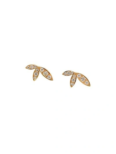 Jagga 18kt Rose Gold Lily Stud Earring - Pink & Purple