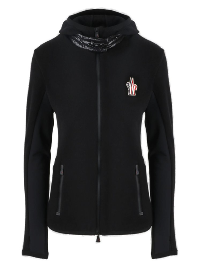 Moncler Zipped Fleece Jacket In Black