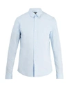 Apc Point-collar Cotton-poplin Shirt In Light Blue
