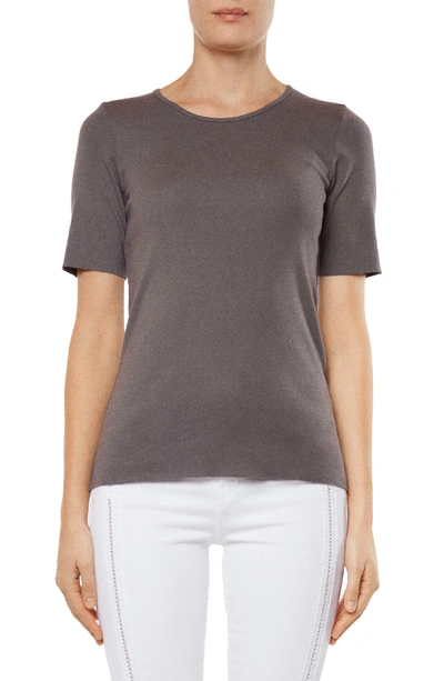 J Brand Crewneck Short-sleeve Slim-fit Tee In Zinc