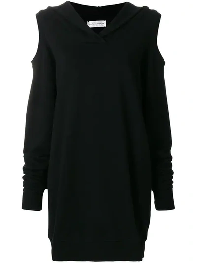 Faith Connexion Hooded Sweatshirt Dress In Black