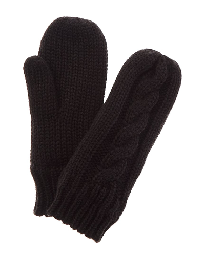 Hat Attack Cable Knit Lined Mittens In Black