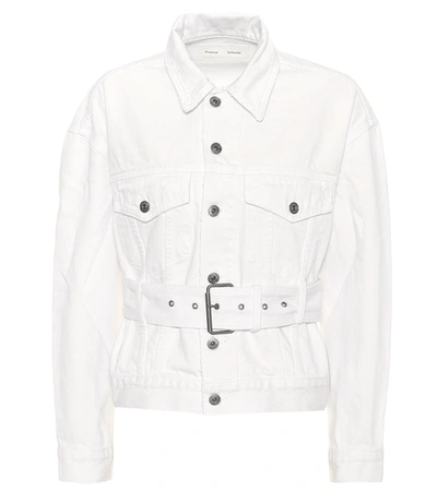 Proenza Schouler Pswl Belted Button-down Denim Jackets In White