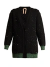 N°21 No. 21 - Sequin Embellished Wool Blend Cardigan - Womens - Black
