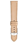 Michele 16mm Calfskin Leather Watch Strap In Tan