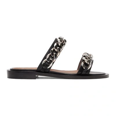 Givenchy Black Double Chain Flat Sandals