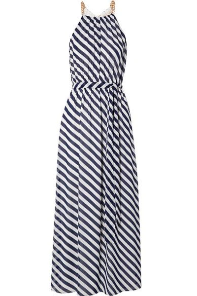 michael kors navy blue and white dress Michael Kors Navy Blue With White Floral Print Dress