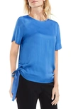 Vince Camuto Side Drawstring Rumple Blouse In Blue Aura