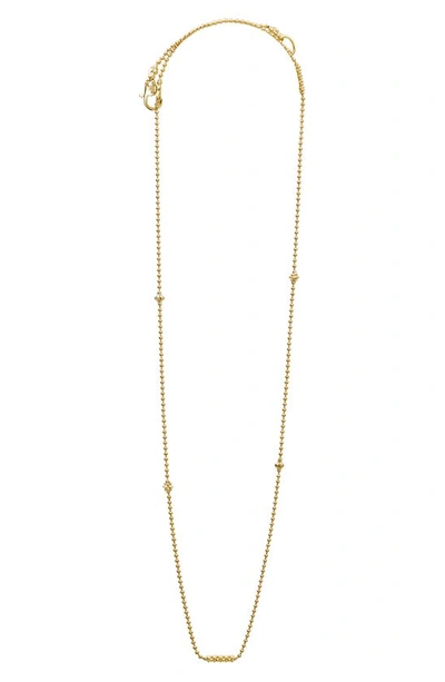 Lagos Caviar Gold Collection 18k Gold Beaded Station Necklace, 16