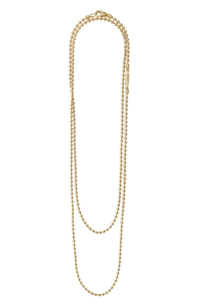 Lagos Caviar Gold Collection 18k Gold Ball Chain Necklace, 34