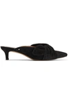 Sam Edelman Women's Laney Suede Kitten Heel Mules In Black