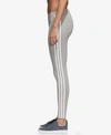 Adidas Originals Women's Originals Trefoil 3-stripes Leggings, Grey In Medium Grey Heather