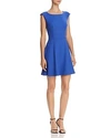 French Connection Sundae Solid Mini Dress In Summer Cobalt