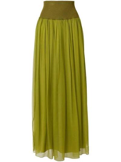 Alberta Ferretti Full Maxi Skirt - Green