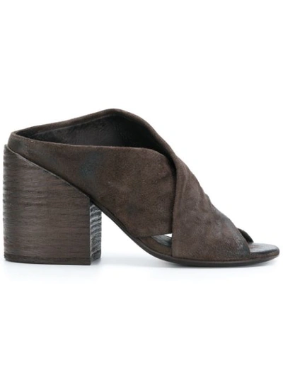 Marsèll Cross Strap Mules In Brown