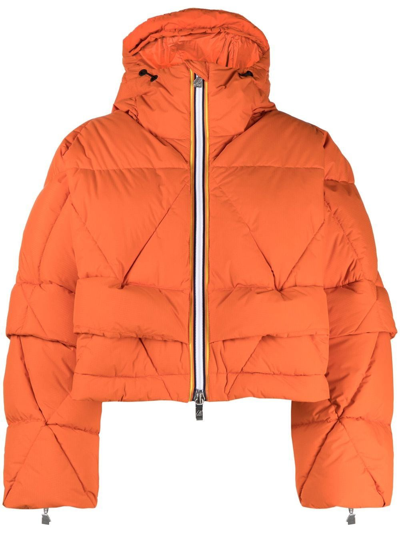 K-way R&d Cropey 2.1 Amiable Puffer Jacket In 橘色