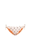 Marysia Mott Scallop Edged Tie Side Spotted Bikini Briefs In Pink