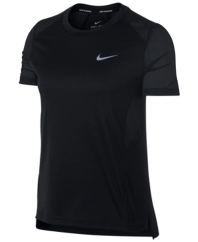 Nike Miler Dry Running Top In Black