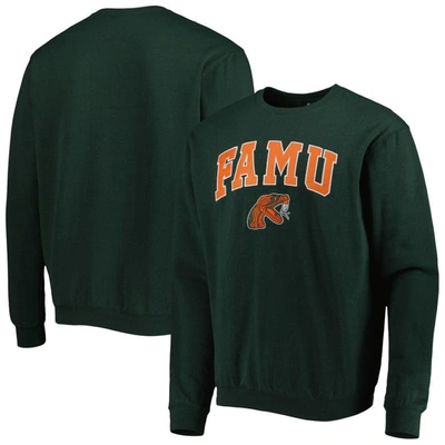 Colosseum Men's  Green Florida A&m Rattlers Arch Over Logo Pullover Sweatshirt