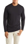 Travismathew The Crew Long Sleeve T-shirt In Black