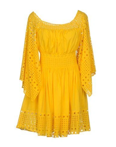 Plein Sud Jeanius Short Dress In Yellow