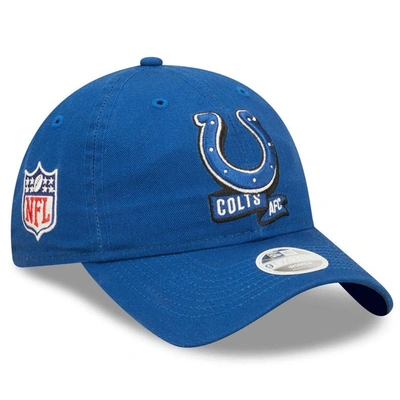 New Era Royal Indianapolis Colts 2022 Sideline Adjustable 9twenty Hat