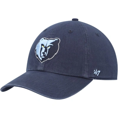 47 ' Navy Memphis Grizzlies Primary Logo Clean Up Adjustable Hat