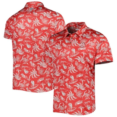 Columbia Scarlet Ohio State Buckeyes Super Terminal Tackle Omni-shade Polo