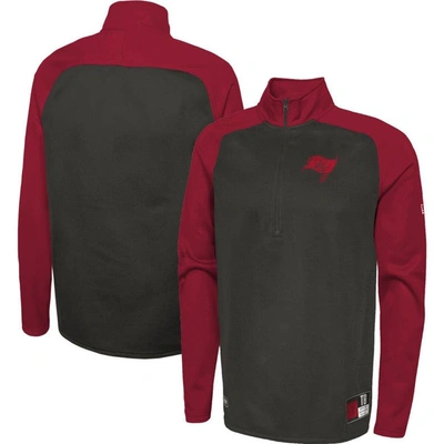 New Era Black Tampa Bay Buccaneers Combine Authentic O-line Raglan Half-zip Jacket